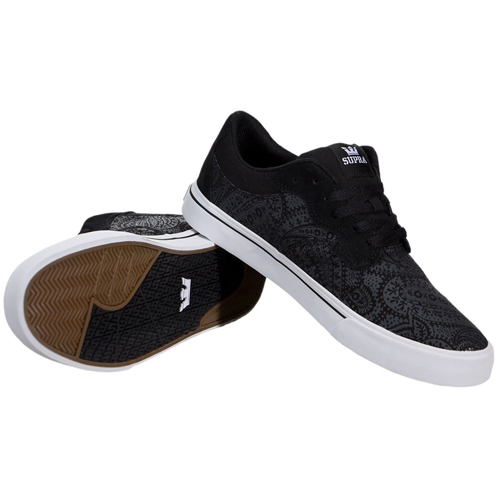 Baskets Basses Supra Axle Noir Grise Black Paisley/White Homme | KXG-50496683